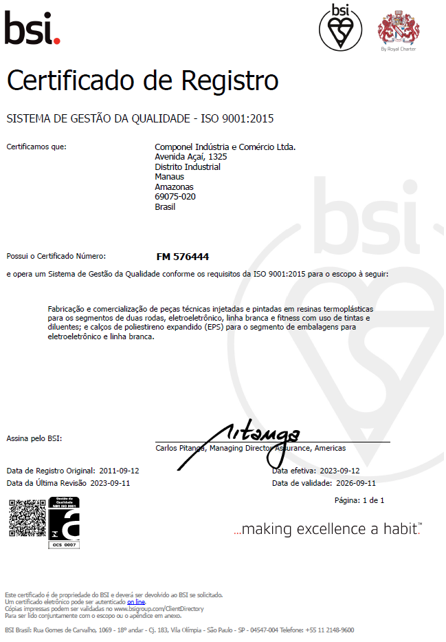 Certificado de qualidade